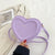 Women's All Seasons Pu Leather Solid Color Streetwear Heart-shaped Zipper Shoulder Bag