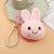 Women's Animal Plush Zipper Coin Purses