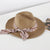 Women's Basic Classic Style Color Block Bowknot Flat Eaves Straw Hat