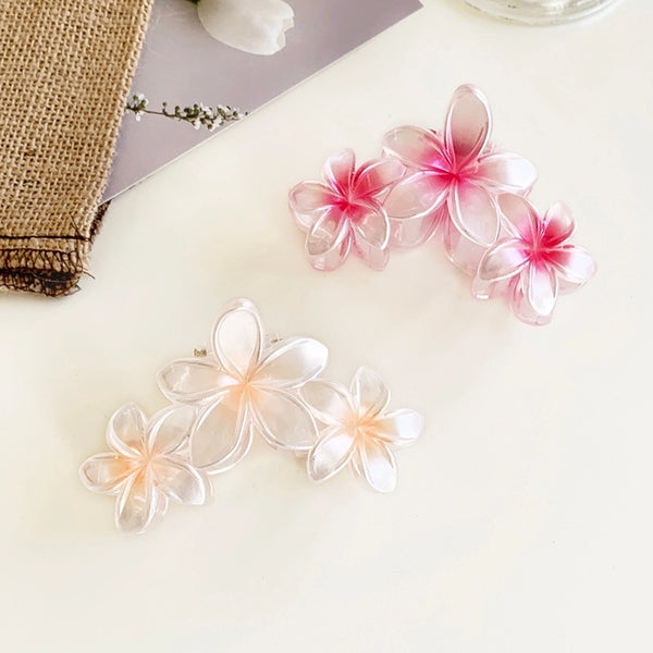 Women's Basic Flower Plastic Hair Claws