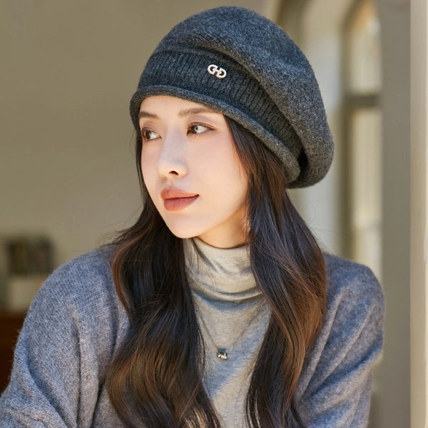 Women's Basic Lady Solid Color Eaveless Beret Hat