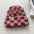 Women's Basic Retro Plaid Eaveless Wool Cap