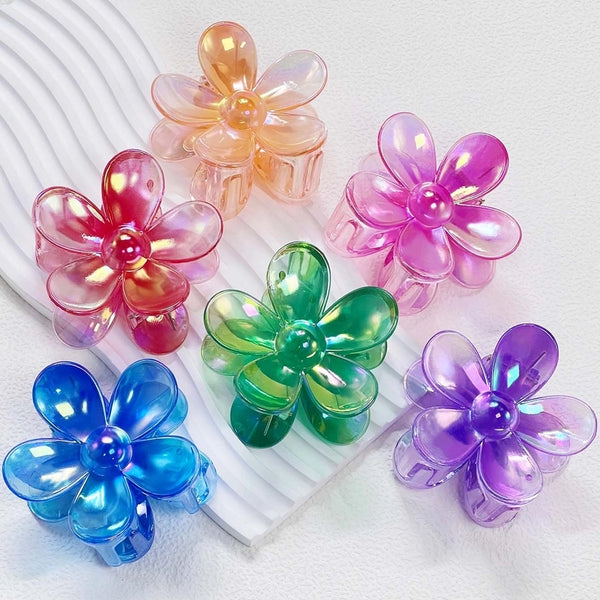 Women's Basic Simple Style Flower Plastic Hair Claws