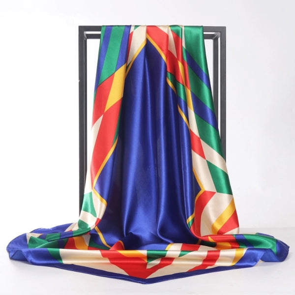 Women's Basic Minimalist Multicolor Satin Printing Scarves & Gloves