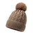 Women's Basic Simple Style Solid Color Pom Poms Eaveless Wool Cap