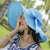 Women's Basic Solid Color Bowknot Flat Eaves Sun Hat