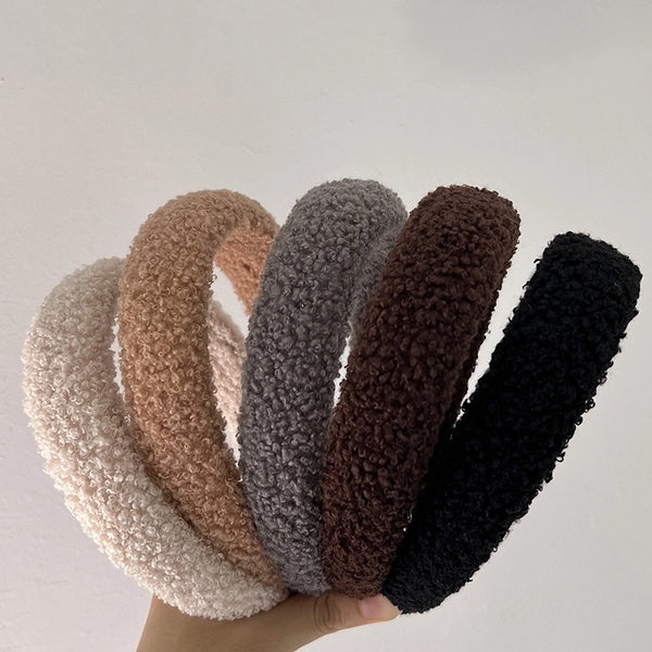 Women's Basic Solid Color Plush Hair Band