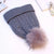 Women's Basic Solid Color Pom Poms Crimping Wool Cap