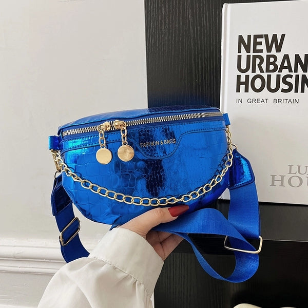 Women's Basic Streetwear Solid Color Pu Leather Waist Bags