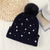 Women's Basic Sweet Simple Style Solid Color Pom Poms Pearl Eaveless Wool Cap