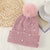 Women's Basic Sweet Simple Style Solid Color Pom Poms Pearl Eaveless Wool Cap