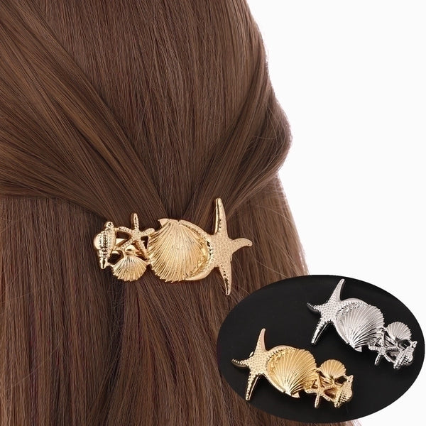 Women's Beach Starfish Conch Shell Alloy Plating Hair Clip