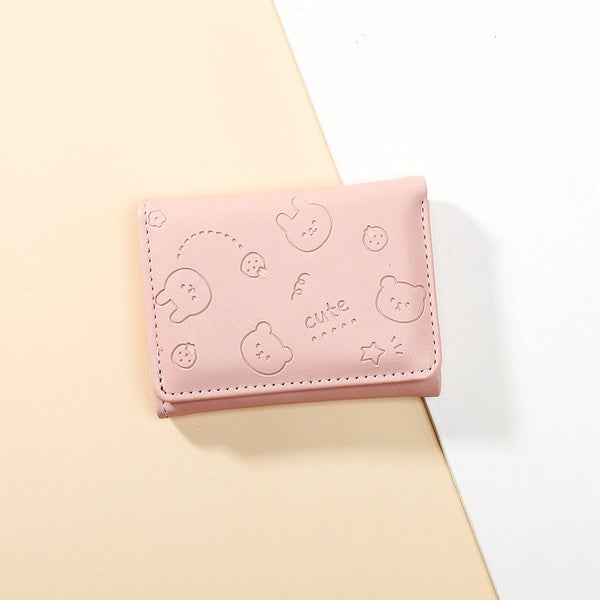 Women's Bear Pu Leather Buckle Wallets