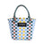 Women's Braid Color Block Plaid Vacation Square Open Handbag