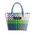 Women's Braid Color Block Plaid Vacation Square Open Handbag