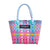 Women's Braid Color Block Plaid Vacation Square Open Handbag