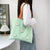 Women's Canvas Stripe Classic Style Square Zipper Shoulder Bag