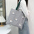 Women's Canvas Stripe Classic Style Square Zipper Shoulder Bag