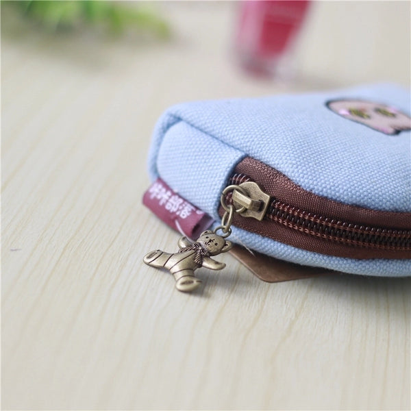 Women's Cartoon Canvas Zipper Coin Purses