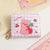 Women's Cartoon Pu Leather Rose Red Pink Blue Zipper Card Holders