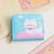 Women's Cartoon Pu Leather Rose Red Pink Blue Zipper Card Holders