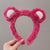 Women's Cartoon Style Cute Bear Flower Antlers Plush Handmade Hair Band