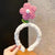 Women's Cartoon Style Cute Bear Flower Antlers Plush Handmade Hair Band