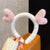 Women's Cartoon Style Cute Bear Flower Antlers Plush Handmade Hair Band