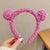 Women's Cartoon Style Cute Bear Flower Antlers Plush Handmade Hair Band