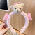 Women's Cartoon Style Cute Bear Flower Antlers Plush Handmade Hair Band