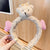 Women's Cartoon Style Cute Bear Flower Antlers Plush Handmade Hair Band