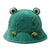 Women's Cartoon Style Cute Frog Wide Eaves Bucket Hat