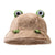 Women's Cartoon Style Cute Frog Wide Eaves Bucket Hat