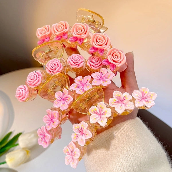 Women's Cartoon Style Flower Arylic Resin Hair Claws