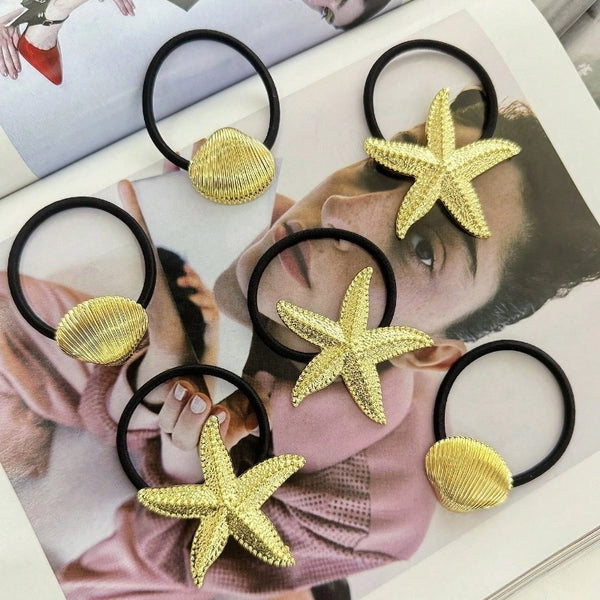 Women's Casual Beach Modern Style Starfish Shell Alloy Hair Tie