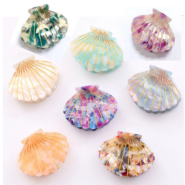 Women's Casual Beach Shell Acetic Acid Sheets Handmade Hair Claws