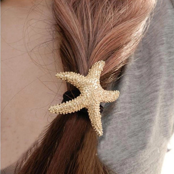 Women's Casual Beach Simple Style Starfish Alloy Plating Hair Tie