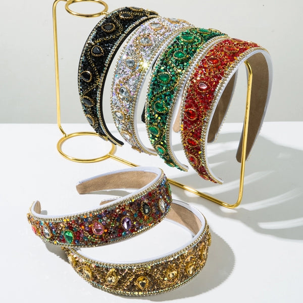 Women's Casual Elegant Classic Style Round Sequin Alloy Inlay Sequins Rhinestones Hair Band