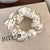 Women's Casual Elegant Polka Dots Resin Pearl Net Yarn Hair Tie