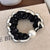 Women's Casual Elegant Polka Dots Resin Pearl Net Yarn Hair Tie