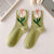 Women's Casual Flower Cotton Crew Socks A Pair