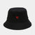 Women's Casual Heart Shape Embroidery Wide Eaves Bucket Hat