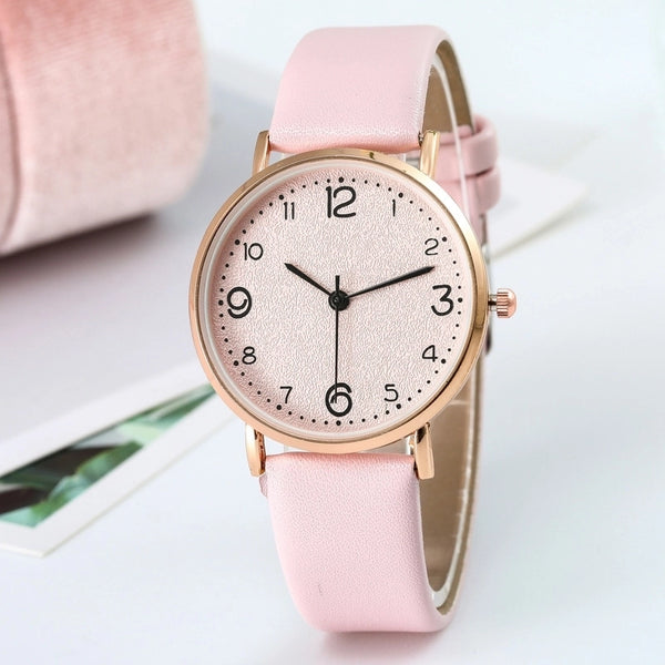 Women's Casual Number Buckle Quartz Watch