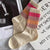 Women's Casual Simple Style Color Block Cotton Crew Socks A Pair