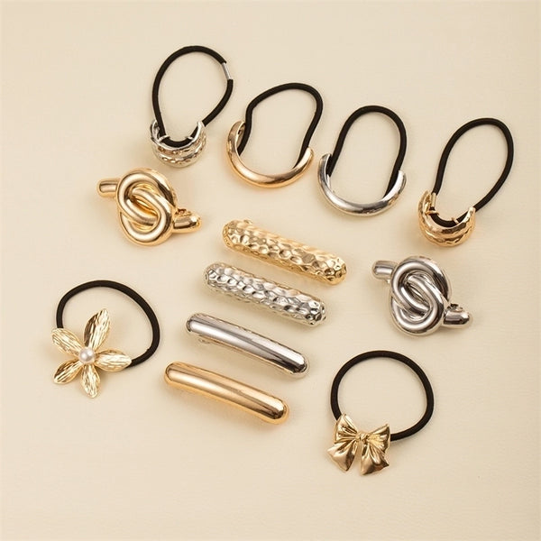 Women's Casual Simple Style Geometric Alloy Rubber Hair Clip Hair Tie