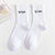 Women's Casual Simple Style Letter Cotton Crew Socks A Pair