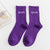 Women's Casual Simple Style Letter Cotton Crew Socks A Pair