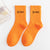 Women's Casual Minimalist Letter Cotton Crew Socks A Pair