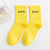 Women's Casual Minimalist Letter Cotton Crew Socks A Pair