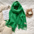 Women's Casual Simple Style Letter Rayon Polyester Tassel Scarf